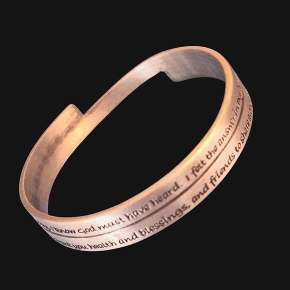 Inspirational Pewter Bangle Bracelet Engraved Unisex I said a prayer for you VTG - Picture 3 of 13